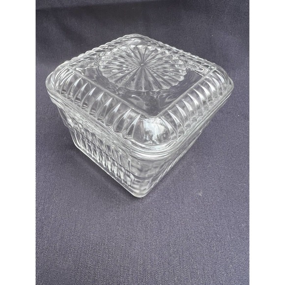 Hoosier Glass Square Refrigerator Dish Clear Square with Cover Lid Depre… - Picture 8 of 12